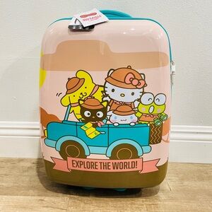 NEW Hello Kitty and Friends Bioworld Hard Shell Carry on Luggage Wheels 16.5”‎